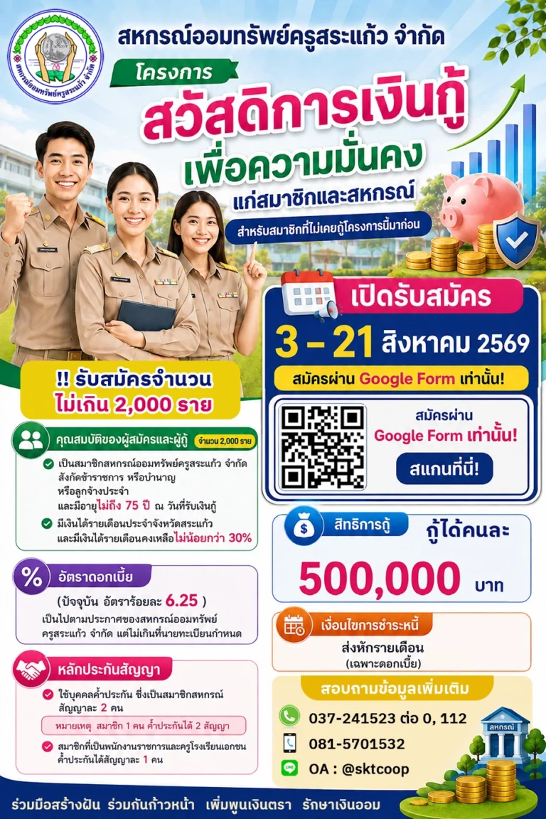 อ่านรายละเอียดเพิ่มเติม / ยื่นแบบฟอร์มสมัครเข้าร่วมโครงการฯ >> คลิ๊กที่นี่ <<